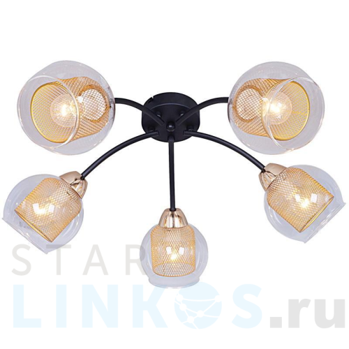 Купить Потолочная люстра Illumico IL7163-5CIN-79 BK GD за 3 260 руб. в Туле Купить с доставкой Потолочная люстра Illumico IL7163-5CIN-79 BK GD в Туле