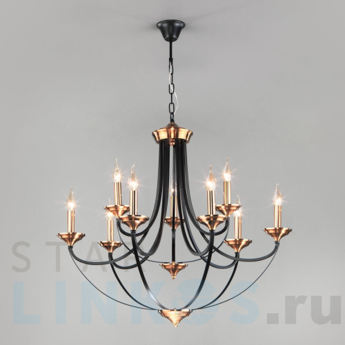 Купить с доставкой Подвесная люстра Eurosvet Lazzaro 60098/9 черный в Туле