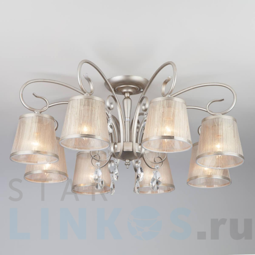 Купить Потолочная люстра Eurosvet 60065/8 серебро за 24 500 руб. в Туле Купить с доставкой Потолочная люстра Eurosvet 60065/8 серебро в Туле