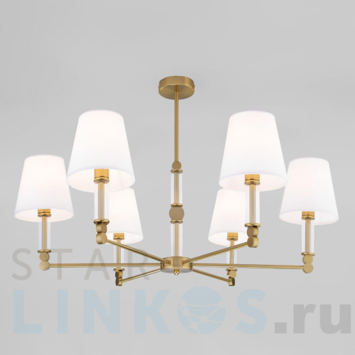 Купить с доставкой Потолочная люстра Eurosvet 60145/6 латунь в Туле