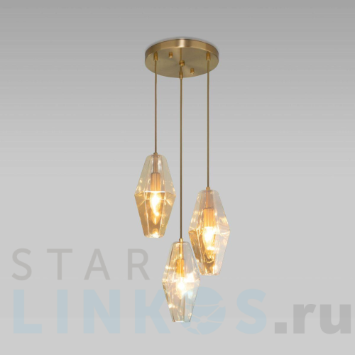 Купить Подвесная люстра Eurosvet Prism 50236/3 янтарный за 16 300 руб. в Туле Купить с доставкой Подвесная люстра Eurosvet Prism 50236/3 янтарный в Туле