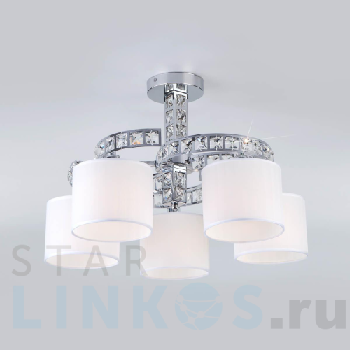 Купить Потолочная люстра Eurosvet Salina 60104/5 хром за 14 600 руб. в Туле Купить с доставкой Потолочная люстра Eurosvet Salina 60104/5 хром в Туле