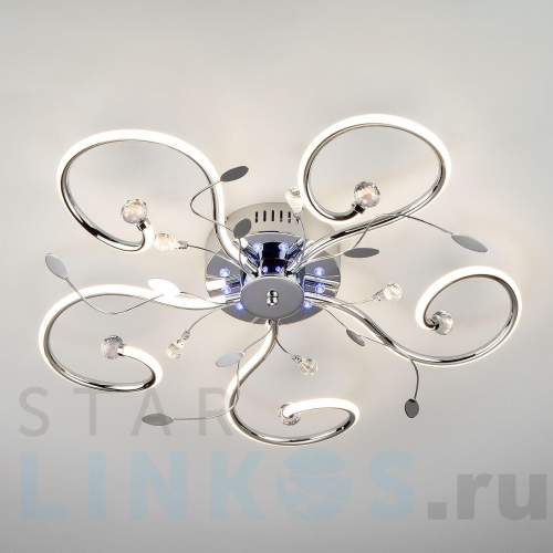 Купить с доставкой Потолочная светодиодная люстра Eurosvet 90129/5 хром в Туле