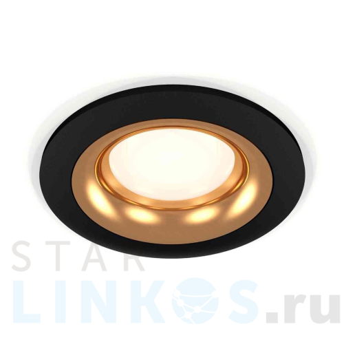 Купить с доставкой Комплект встраиваемого светильника Ambrella light Techno Spot XC7622005 SBK/PYG черный песок/золото желтое полированное (C7622, N7014) в Туле