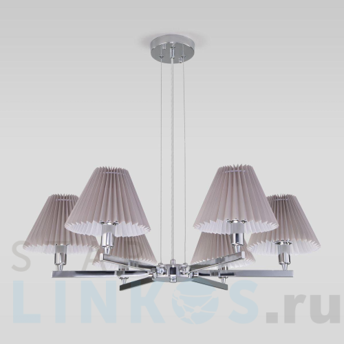 Купить Подвесная люстра Eurosvet Peony 60136/6 хром/серый за 17 000 руб. в Туле Купить с доставкой Подвесная люстра Eurosvet Peony 60136/6 хром/серый в Туле