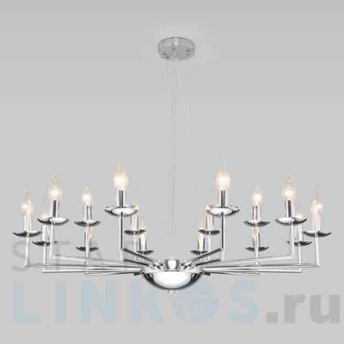 Купить Подвесная люстра Eurosvet Cariso 60150/18 хром за 28 300 руб. в Туле Купить с доставкой Подвесная люстра Eurosvet Cariso 60150/18 хром в Туле