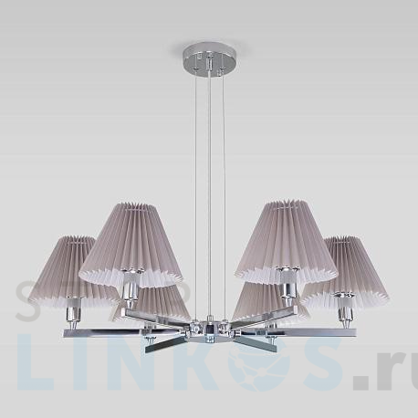 Купить Подвесная люстра Eurosvet Peony 60136/6 хром/серый за 17 000 руб. в Туле фото 2 Купить с доставкой Подвесная люстра Eurosvet Peony 60136/6 хром/серый в Туле фото 2