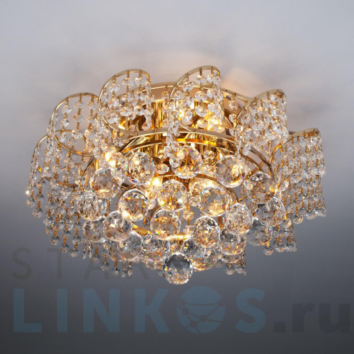 Купить с доставкой Потолочная люстра Eurosvet 16017/6 золото Strotskis в Туле