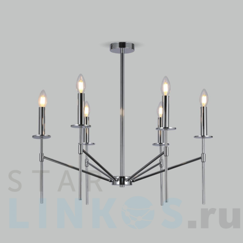 Купить Потолочная люстра Eurosvet 60142/6 хром за 13 100 руб. в Туле Купить с доставкой Потолочная люстра Eurosvet 60142/6 хром в Туле