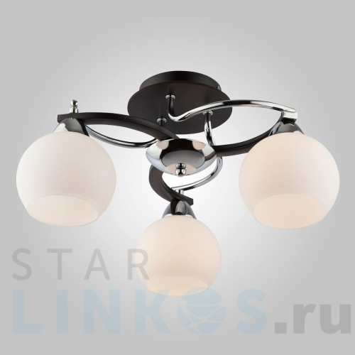 Купить Потолочная люстра Eurosvet Larion 9654/3 хром/венге за 6 460 руб. в Туле Купить с доставкой Потолочная люстра Eurosvet Larion 9654/3 хром/венге в Туле