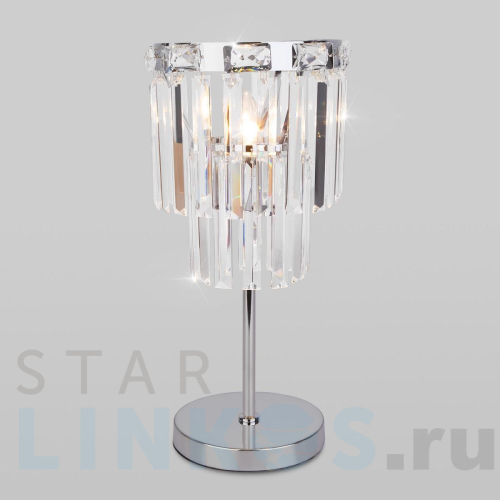 Купить с доставкой Настольная лампа Eurosvet Elegante 01136/1 хром/прозрачный хрусталь Strotskis в Туле