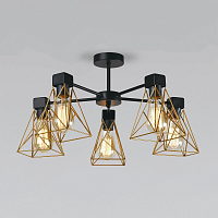 Купить Потолочная люстра Eurosvet Trappola 70107/5 черный/латунь в Туле