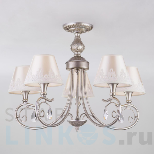 Купить Подвесная люстра Eurosvet 60069/5 серебро за 15 500 руб. в Туле Купить с доставкой Подвесная люстра Eurosvet 60069/5 серебро в Туле