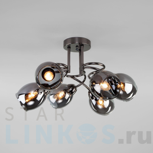 Купить Потолочная люстра Eurosvet Roselyn 30171/6 черный жемчуг за 11 200 руб. в Туле Купить с доставкой Потолочная люстра Eurosvet Roselyn 30171/6 черный жемчуг в Туле