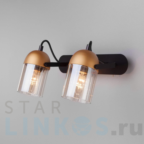 Купить с доставкой Настенный светодиодный светильник Eurosvet 20122/2 черный/золото в Туле