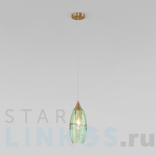 Купить с доставкой Подвесной светильник Eurosvet Lotus 50222/1 зеленый в Туле