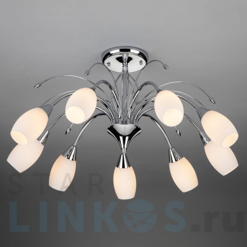 Купить Потолочная люстра Eurosvet 22080/9 хром за 15 200 руб. в Туле Купить с доставкой Потолочная люстра Eurosvet 22080/9 хром в Туле