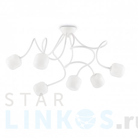 Купить Потолочная люстра Ideal Lux Octopus PL6 Bianco 174921 за 63 650 руб. в Туле фото 2 Купить с доставкой Потолочная люстра Ideal Lux Octopus PL6 Bianco 174921 в Туле фото 2