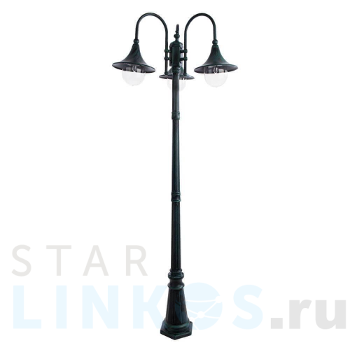 Купить с доставкой Садово-парковый светильник Arte Lamp Malaga A1086PA-3BG в Туле