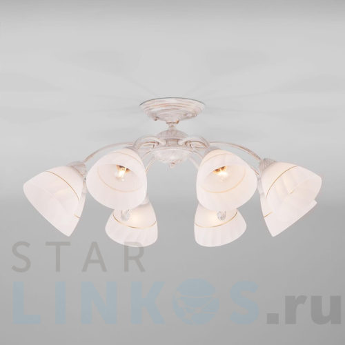 Купить Потолочная люстра Eurosvet 30156/8 белый с золотом за 11 000 руб. в Туле Купить с доставкой Потолочная люстра Eurosvet 30156/8 белый с золотом в Туле