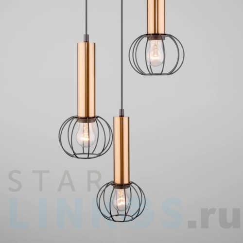 Купить с доставкой Подвесной светильник Eurosvet 50178/3 черный/бронза в Туле