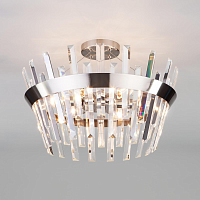 Купить Потолочная люстра Eurosvet Steccato 10111/5 сатин-никель/прозрачный хрусталь Strotskis в Туле