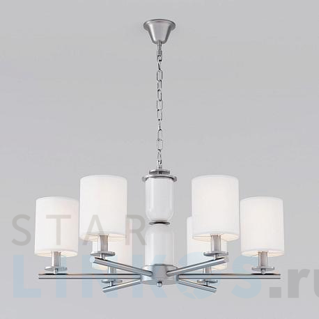 Купить Подвесная люстра Eurosvet Caprera 60146/6 никель за 22 600 руб. в Туле фото 2 Купить с доставкой Подвесная люстра Eurosvet Caprera 60146/6 никель в Туле фото 2