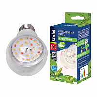 Купить Лампа светодиодная для растений Uniel E27 10W прозрачная LED-A60-10W/SPFB/E27/CL PLP30WH UL-00007404 в Туле