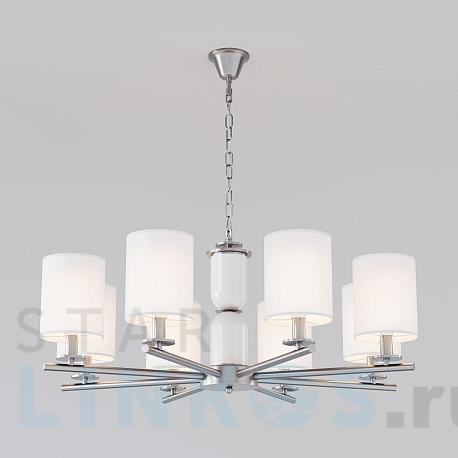 Купить Подвесная люстра Eurosvet Caprera 60146/8 никель за 28 700 руб. в Туле фото 2 Купить с доставкой Подвесная люстра Eurosvet Caprera 60146/8 никель в Туле фото 2