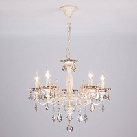 Купить Подвесная люстра Eurosvet 3281/5 белый с золотом/тонированный хрусталь Strotskis в Туле