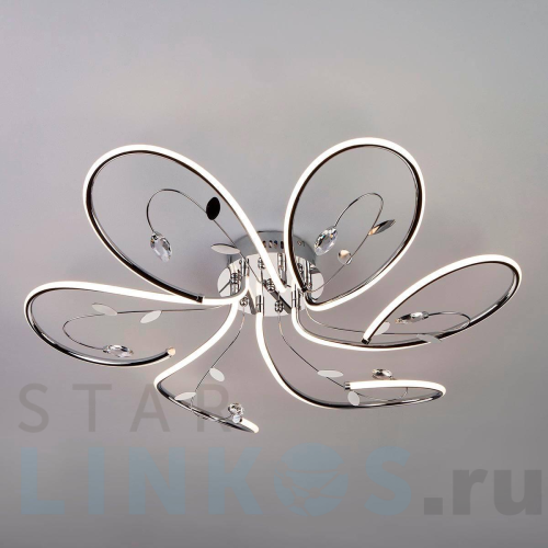 Купить Потолочная светодиодная люстра Eurosvet Venzel 90082/6 хром за 15 000 руб. в Туле Купить с доставкой Потолочная светодиодная люстра Eurosvet Venzel 90082/6 хром в Туле