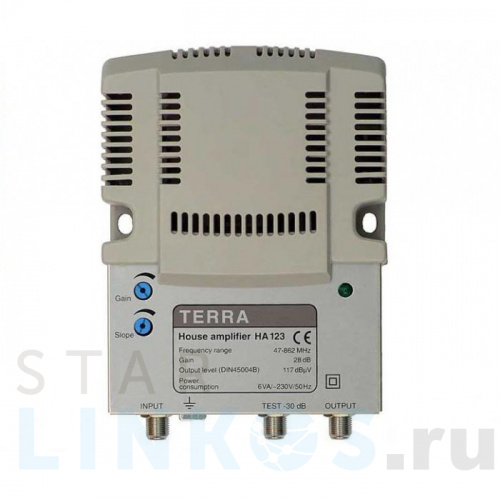 Купить Усилитель домовой 1-69к. 28дБ 117дБмВ Terra HA123 за 3 420 руб. в Туле Купить с доставкой Усилитель домовой 1-69к. 28дБ 117дБмВ Terra HA123 в Туле