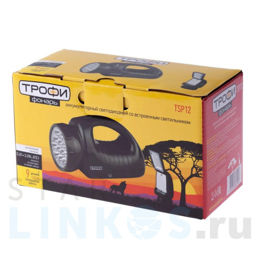 Купить с доставкой Фонарь-прожектор светодиодный ЭРА Трофи аккумуляторный 184х103х86 78 лм TSP12 C0045551 в Туле фото 4