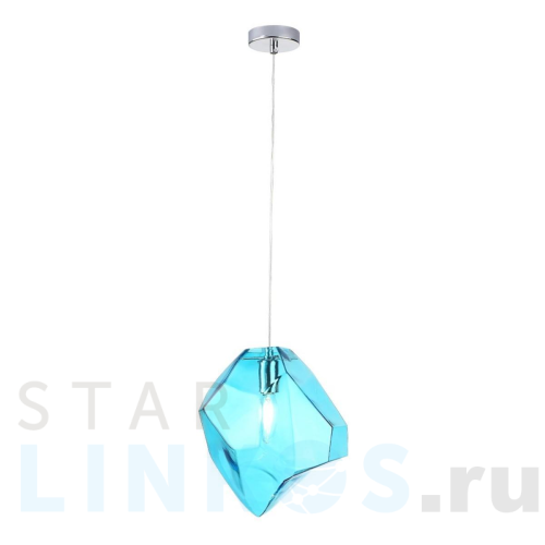 Купить Подвесной светильник Crystal Lux NUESTRO SP1 CHROME/BLUE за 5 900 руб. в Туле Купить с доставкой Подвесной светильник Crystal Lux NUESTRO SP1 CHROME/BLUE в Туле