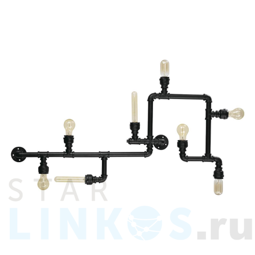 Купить Потолочная люстра Ideal Lux Plumber PL8 Nero 136714 за 69 260 руб. в Туле Купить с доставкой Потолочная люстра Ideal Lux Plumber PL8 Nero 136714 в Туле