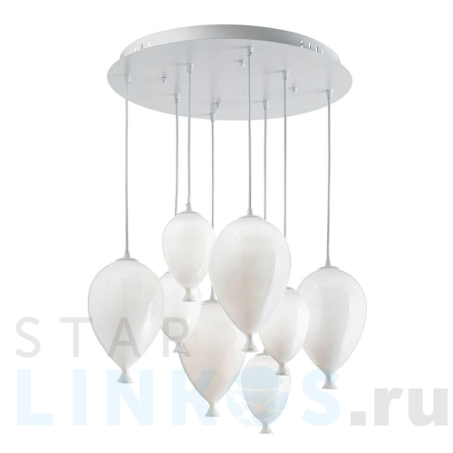 Купить Подвесная люстра Ideal Lux Clown SP8 Bianco 100883 за 102 020 руб. в Туле Купить с доставкой Подвесная люстра Ideal Lux Clown SP8 Bianco 100883 в Туле