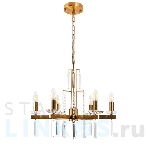 Купить Подвесная люстра Crystal Lux Marron SP6 Brass за 17 800 руб. в Туле Купить с доставкой Подвесная люстра Crystal Lux Marron SP6 Brass в Туле