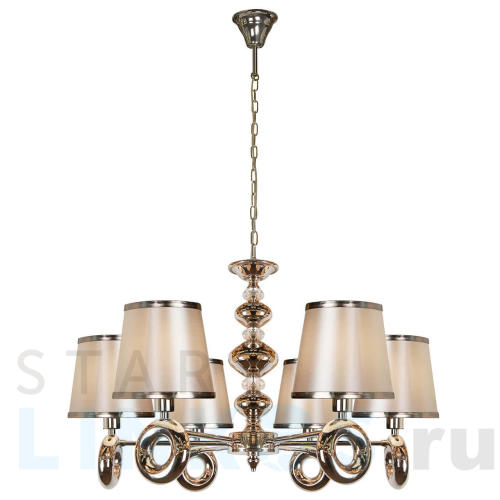 Купить Подвесная люстра iLamp Brooklyn P2401-6 Nickel за 32 890 руб. в Туле Купить с доставкой Подвесная люстра iLamp Brooklyn P2401-6 Nickel в Туле