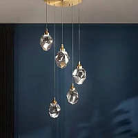 Купить Подвесная светодиодная люстра iLedex Oxygen 9701P/5R BR в Туле