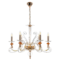 Купить Подвесная люстра Crystal Lux Catarina SP6 V2 Gold/Transparent-Cognac в Туле