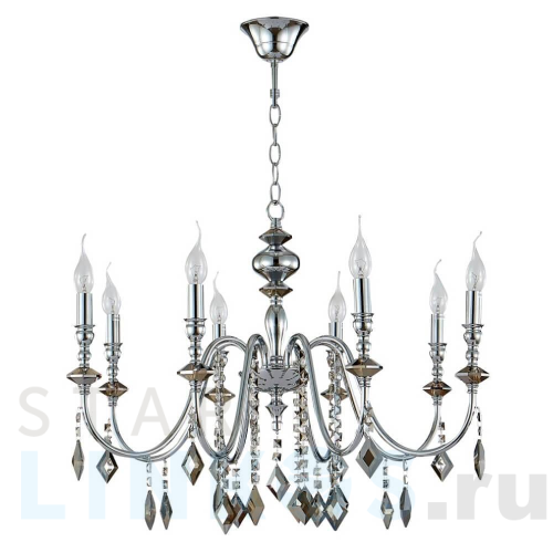 Купить Подвесная люстра Crystal Lux MERCEDES SP8 CHROME/SMOKE за 34 900 руб. в Туле Купить с доставкой Подвесная люстра Crystal Lux MERCEDES SP8 CHROME/SMOKE в Туле