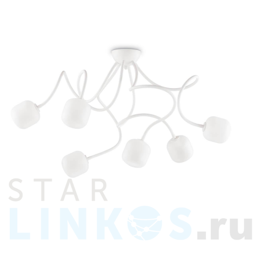 Купить Потолочная люстра Ideal Lux Octopus PL6 Bianco 174921 за 63 650 руб. в Туле Купить с доставкой Потолочная люстра Ideal Lux Octopus PL6 Bianco 174921 в Туле