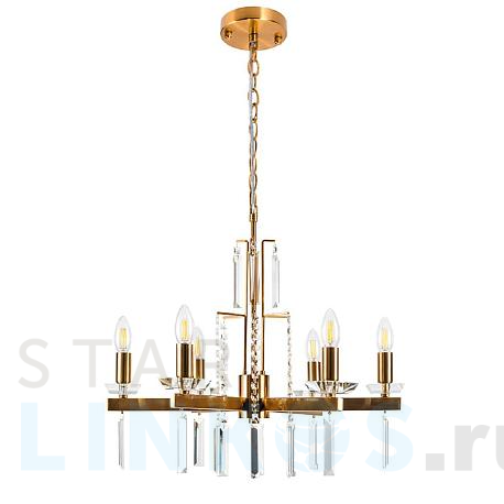 Купить Подвесная люстра Crystal Lux Marron SP6 Brass за 17 800 руб. в Туле фото 2 Купить с доставкой Подвесная люстра Crystal Lux Marron SP6 Brass в Туле фото 2