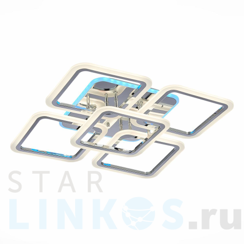 Купить Потолочная светодиодная люстра Evoled Qutro SLE200412-05RGB за 10 350 руб. в Туле Купить с доставкой Потолочная светодиодная люстра Evoled Qutro SLE200412-05RGB в Туле