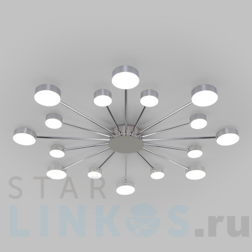 Купить Потолочная светодиодная люстра Eurosvet Nitrino 90242/16 хром за 43 100 руб. в Туле Купить с доставкой Потолочная светодиодная люстра Eurosvet Nitrino 90242/16 хром в Туле