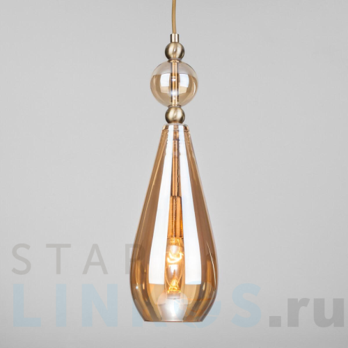 Купить с доставкой Подвесной светильник Eurosvet Ilario 50202/1 янтарный в Туле