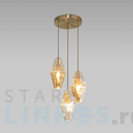 Купить Подвесная люстра Eurosvet Prism 50236/3 янтарный за 16 300 руб. в Туле фото 2 Купить с доставкой Подвесная люстра Eurosvet Prism 50236/3 янтарный в Туле фото 2