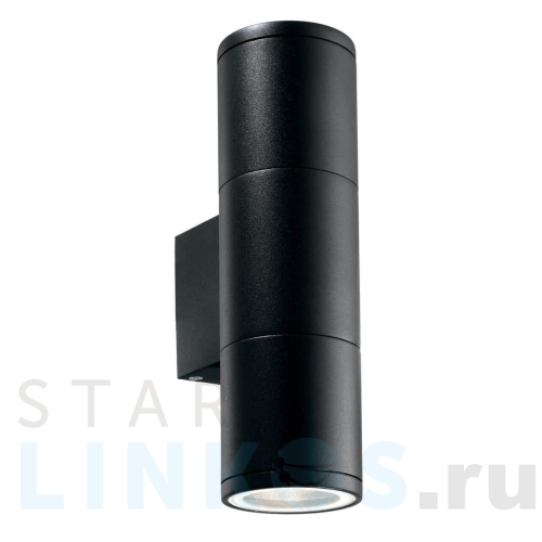 Купить с доставкой Уличный настенный светильник Ideal Lux Gun AP2 Small Nero 100395 в Туле