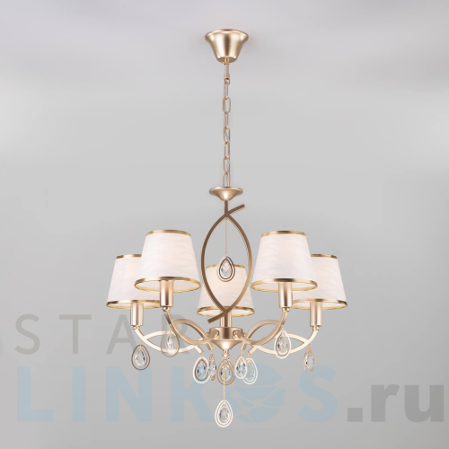 Купить Подвесная люстра Eurosvet 60091/5 перламутровое золото за 15 500 руб. в Туле Купить с доставкой Подвесная люстра Eurosvet 60091/5 перламутровое золото в Туле