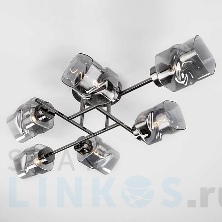 Купить Потолочная люстра Eurosvet Hilari 30165/6 черный жемчуг за 12 200 руб. в Туле фото 2 Купить с доставкой Потолочная люстра Eurosvet Hilari 30165/6 черный жемчуг в Туле фото 2